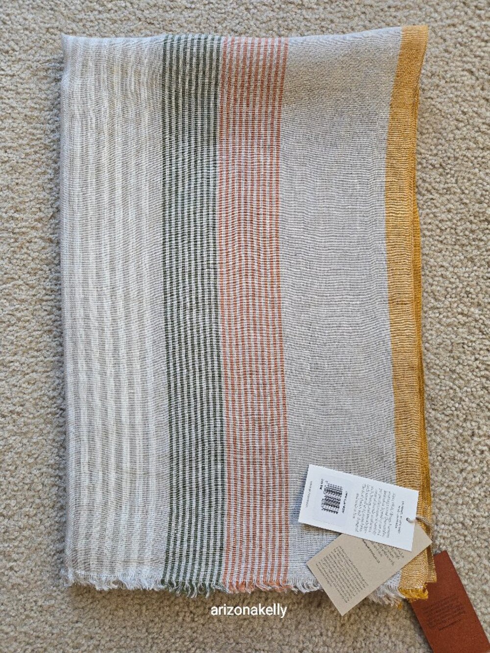 NWT Linen Scarf Mungo South Africa Premium Linen Earth Tones